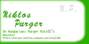 miklos purger business card